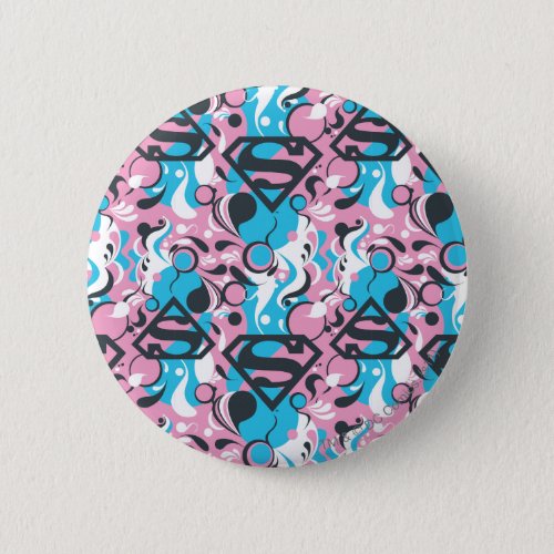 Supergirl Color Splash Swirls Pattern 7 Pinback Button