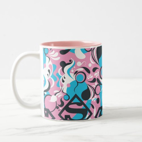 Supergirl Color Splash Swirls Pattern 7 Two_Tone Coffee Mug