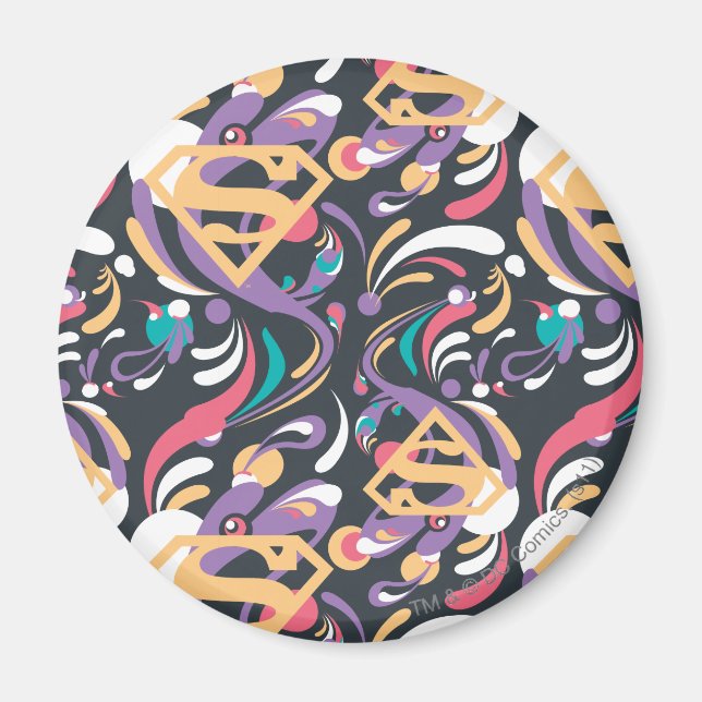 Supergirl Color Splash Swirls Pattern 8 Magnet (Front)