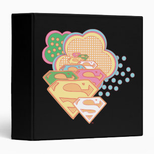 Supergirl Colorful Cloud Logo 3 Ring Binder