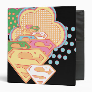 Supergirl Colorful Cloud Logo 3 Ring Binder