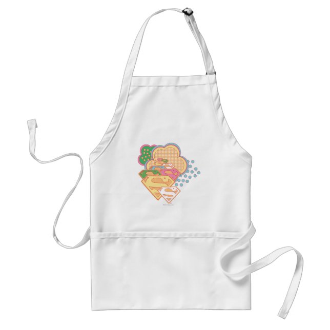 Supergirl Colorful Cloud Logo Adult Apron (Front)