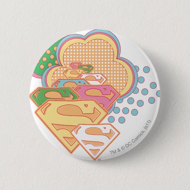 Supergirl Colorful Cloud Logo Button (Front)