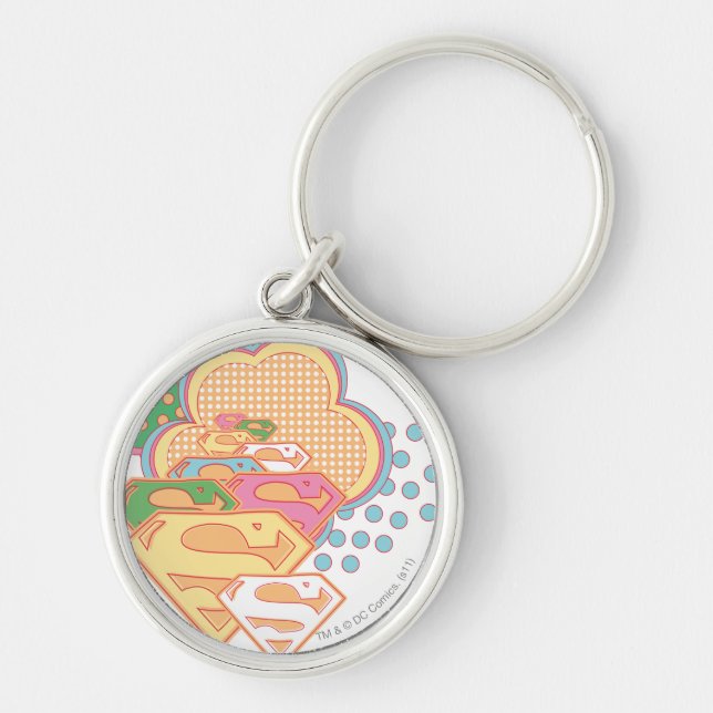 Supergirl Colorful Cloud Logo Keychain (Front)