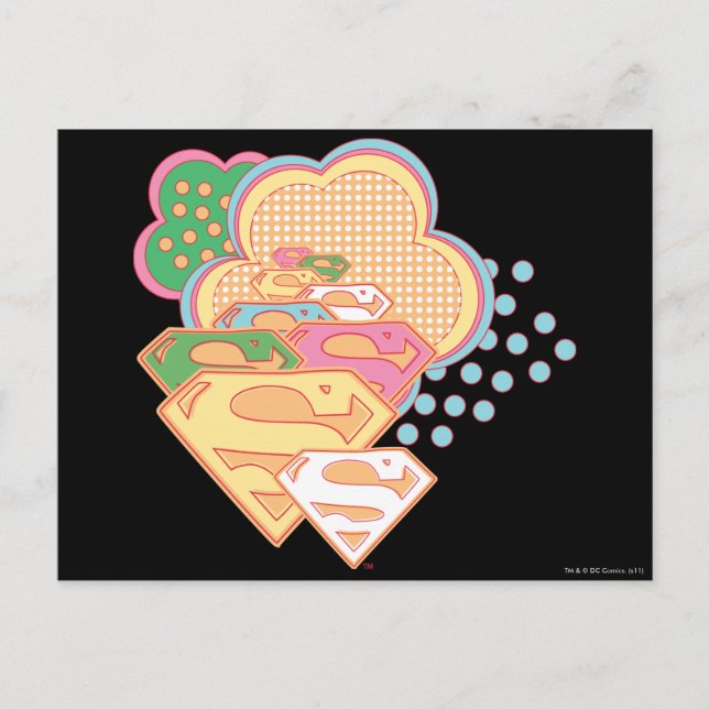 Supergirl Colorful Cloud Logo Postcard (Front)