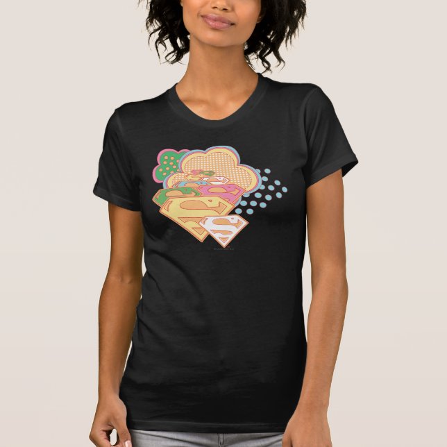 Supergirl Colorful Cloud Logo T-Shirt (Front)