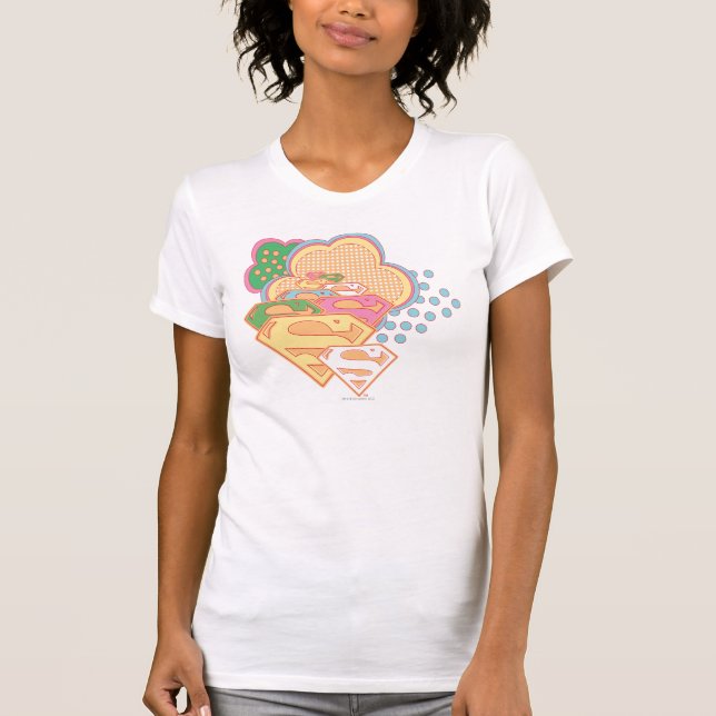 Supergirl Colorful Cloud Logo T-Shirt (Front)