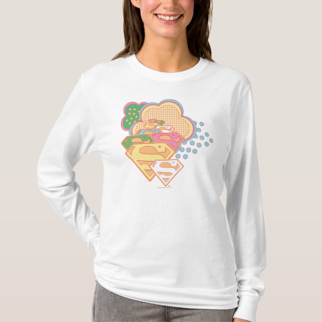 Supergirl Colorful Cloud Logo T-Shirt (Front)