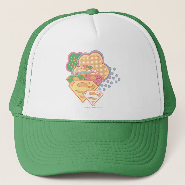 Supergirl Colorful Cloud Logo Trucker Hat (Front)