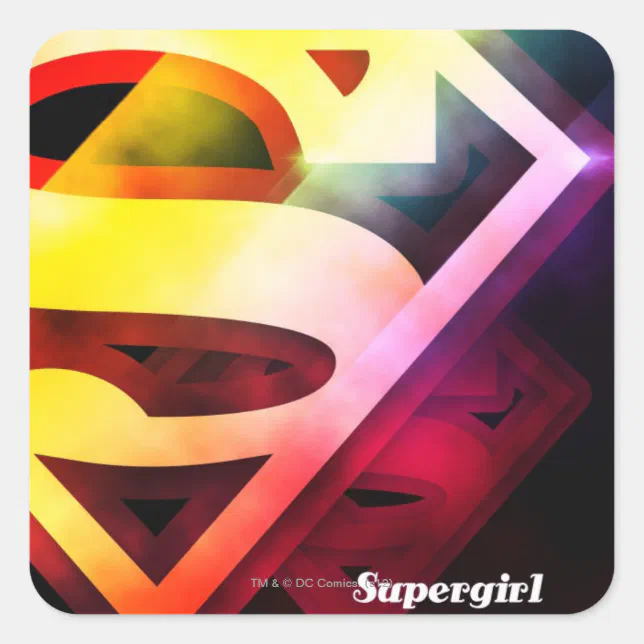 Supergirl Colorful Logo Square Sticker Zazzle supergirl-colorful-logo-square-sticker-zazzle