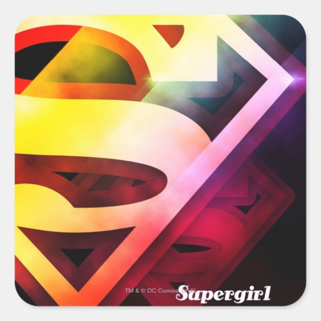 Supergirl Colorful Logo Square Sticker (Front)