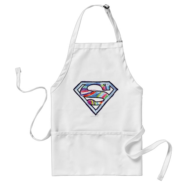 Supergirl Colorful Sketch Logo Adult Apron (Front)