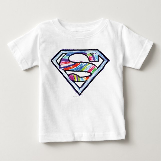 Supergirl Colorful Sketch Logo Baby T-Shirt (Front)