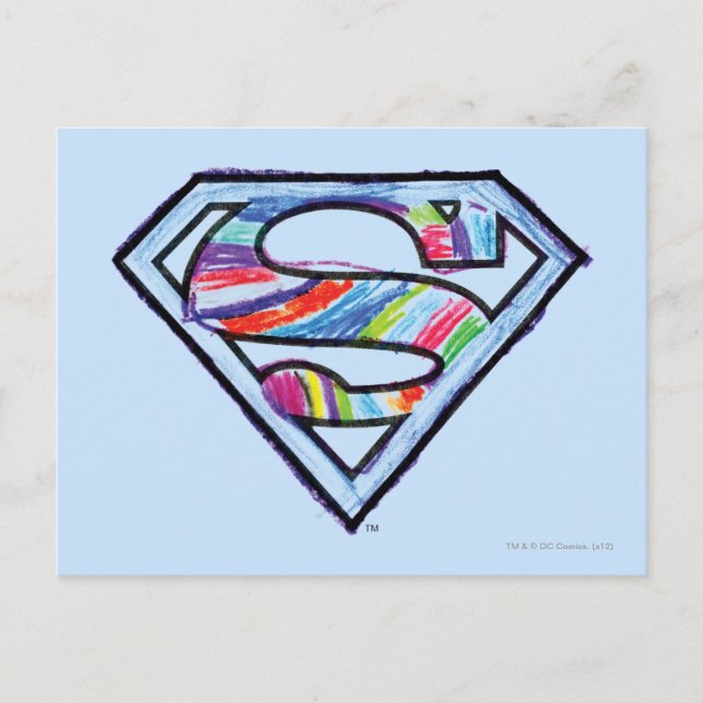 Supergirl Colorful Sketch Logo Postcard (Front)