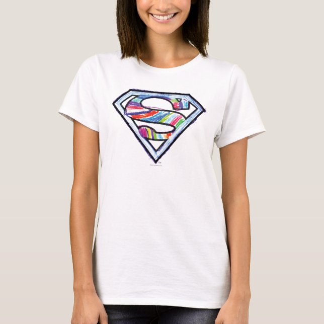 Supergirl Colorful Sketch Logo T-Shirt (Front)