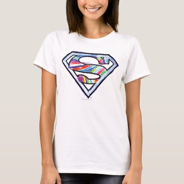Supergirl Colorful Sketch Logo T-Shirt (Front)