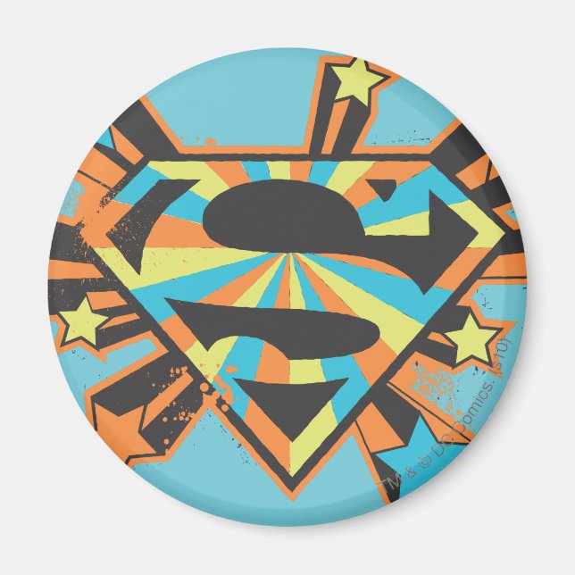 Supergirl Colorful Stars Logo Magnet (Front)