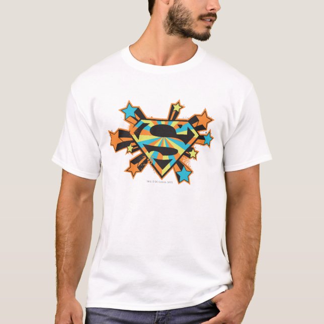 Supergirl Colorful Stars Logo T-Shirt (Front)