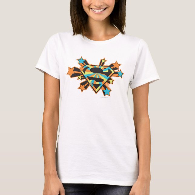 Supergirl Colorful Stars Logo T-Shirt (Front)