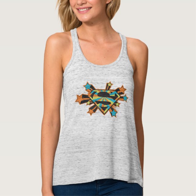 Supergirl Colorful Stars Logo Tank Top (Front)