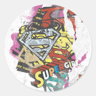 Supergirl Comic Capers 4 Classic Round Sticker