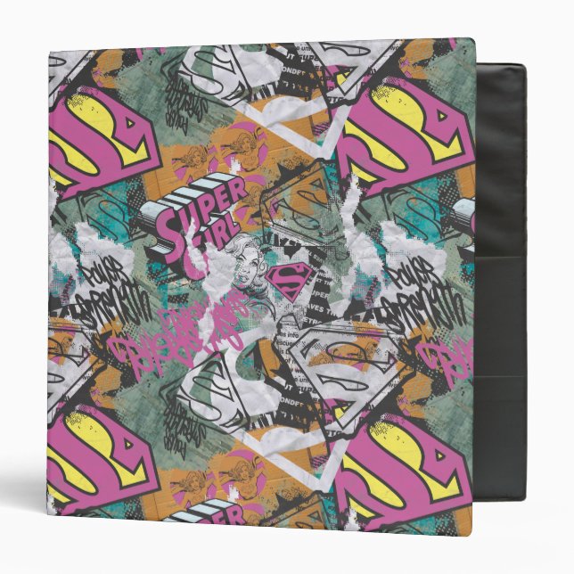 Supergirl Comic Capers Pattern 10 3 Ring Binder (Front/Inside)