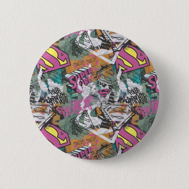 Supergirl Comic Capers Pattern 10 Pinback Button (Front)