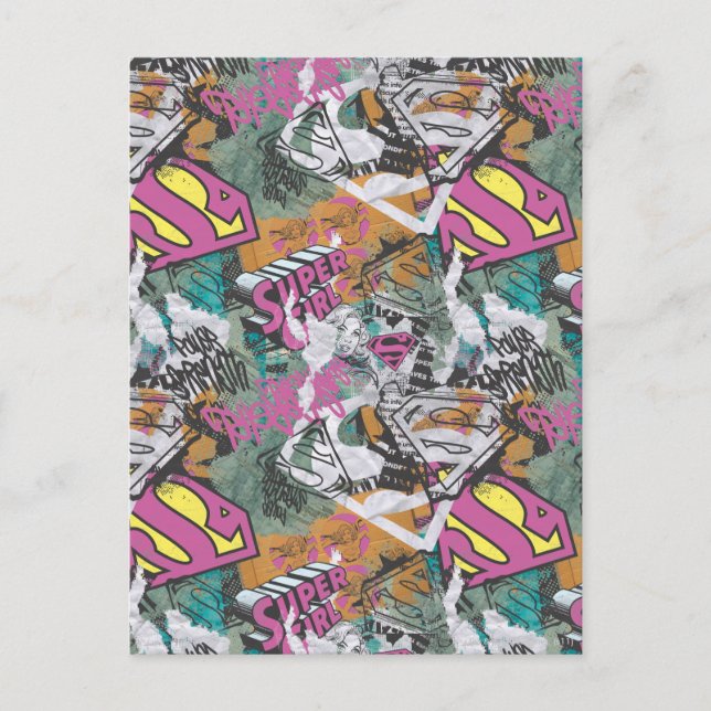 Supergirl Comic Capers Pattern 10 Postcard (Front)