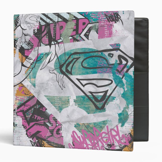 Supergirl Comic Capers Pattern 11 3 Ring Binder (Front/Inside)