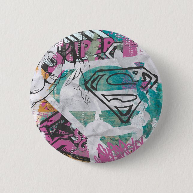 Supergirl Comic Capers Pattern 11 Pinback Button (Front)
