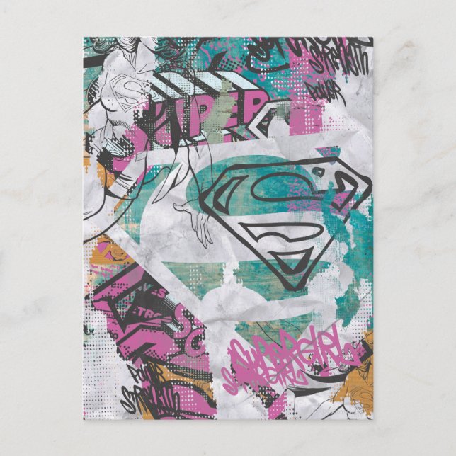 Supergirl Comic Capers Pattern 11 Postcard (Front)