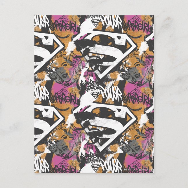 Supergirl Comic Capers Pattern 3 Postcard (Front)