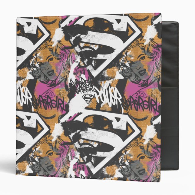 Supergirl Comic Capers Pattern 3 Ring Binder (Front/Inside)