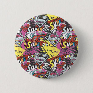 Supergirl Comic Capers Pattern 4 Pinback Button