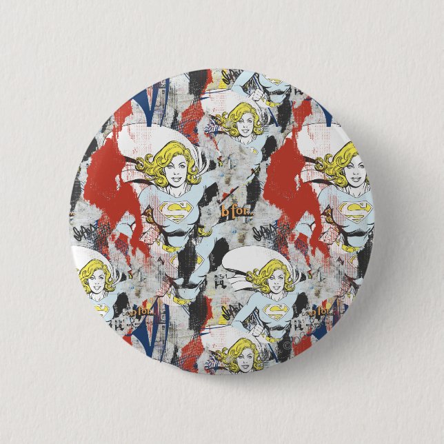 Supergirl Comic Capers Pattern 5 Pinback Button (Front)