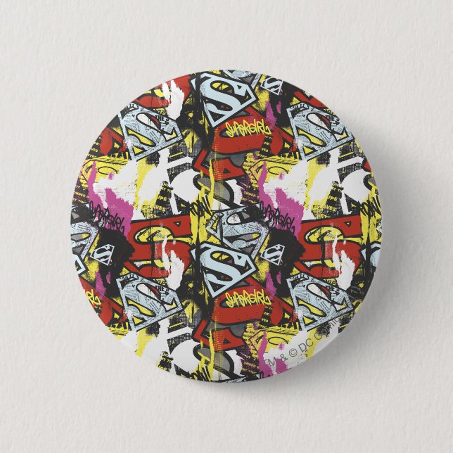 Supergirl Comic Capers Pattern 7 Pinback Button (Front)