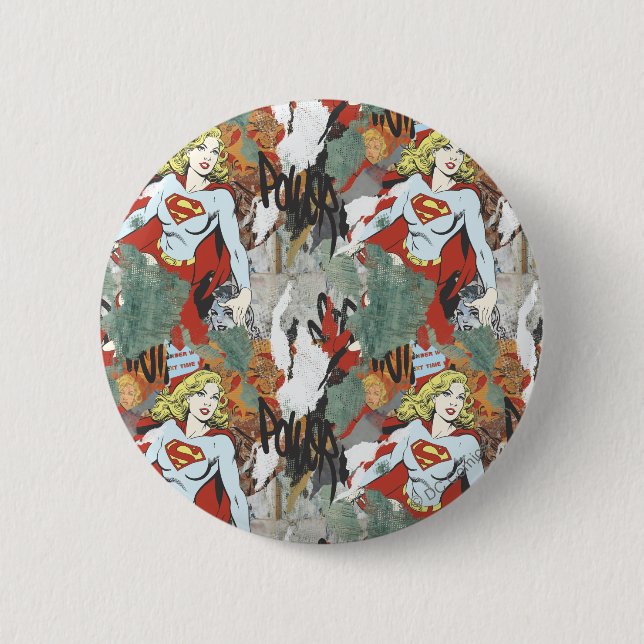Supergirl Comic Capers Pattern 8 Pinback Button (Front)