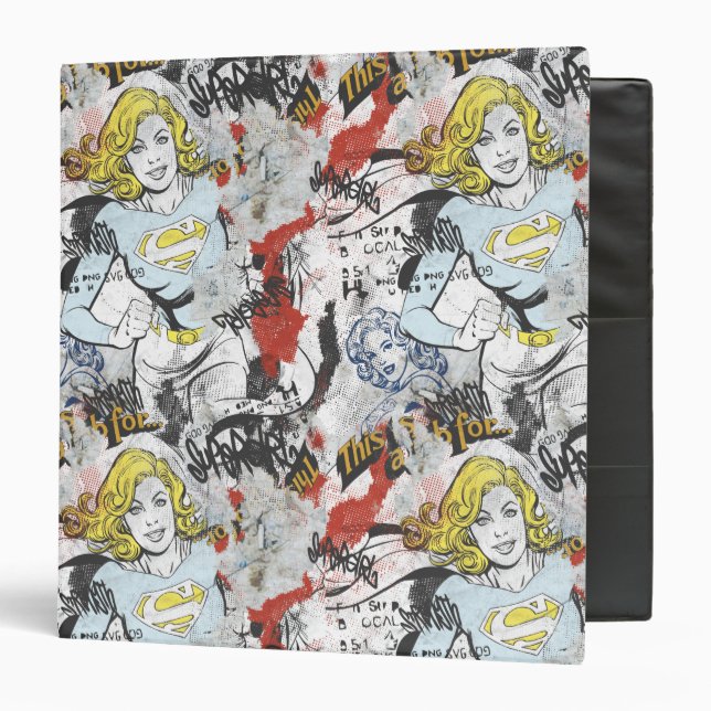 Supergirl Comic Capers Pattern 9 3 Ring Binder (Front/Inside)