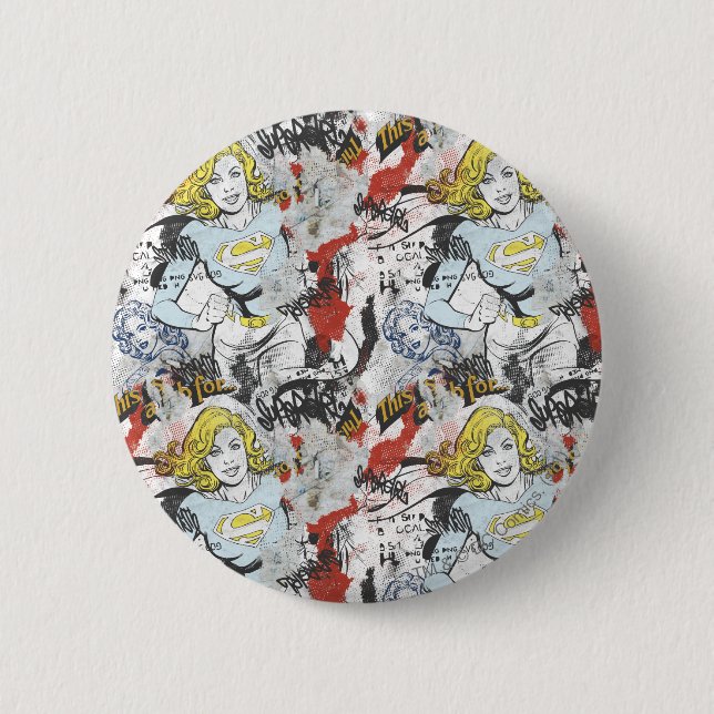 Supergirl Comic Capers Pattern 9 Pinback Button (Front)
