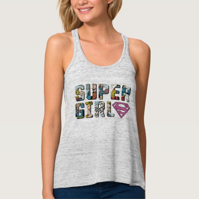 Supergirl Comic Logo 2 Tank Top (Front)