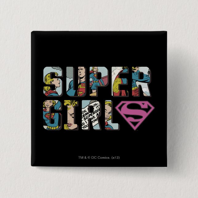 Supergirl Comic Logo Pinback Button (Front)