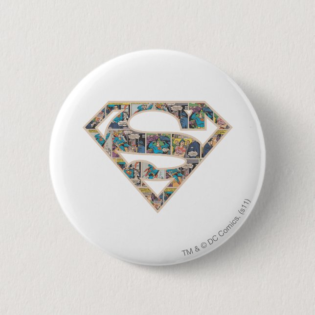 Supergirl Comic Strip Logo Pinback Button (Front)