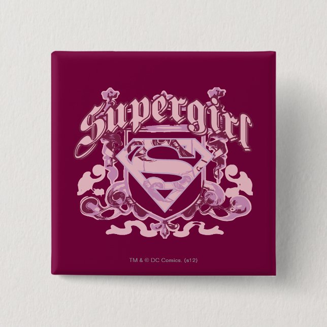 Supergirl Crest Design Pinback Button (Front)