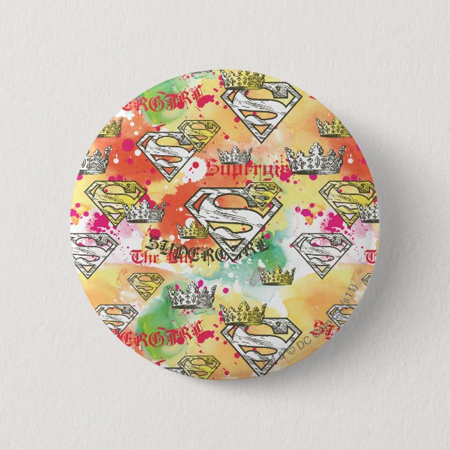Supergirl Crown Pattern Button (Front)