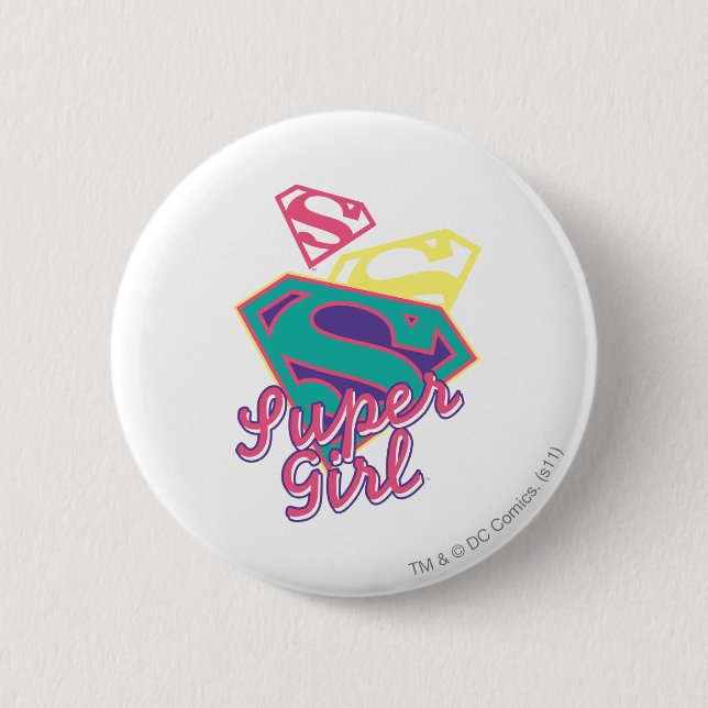 Supergirl Cursive Button (Front)
