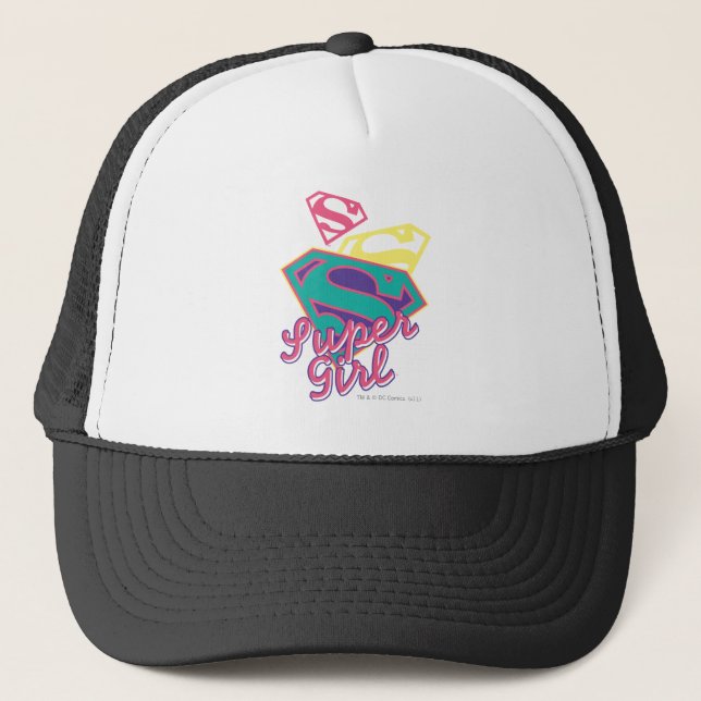 Supergirl Cursive Trucker Hat (Front)