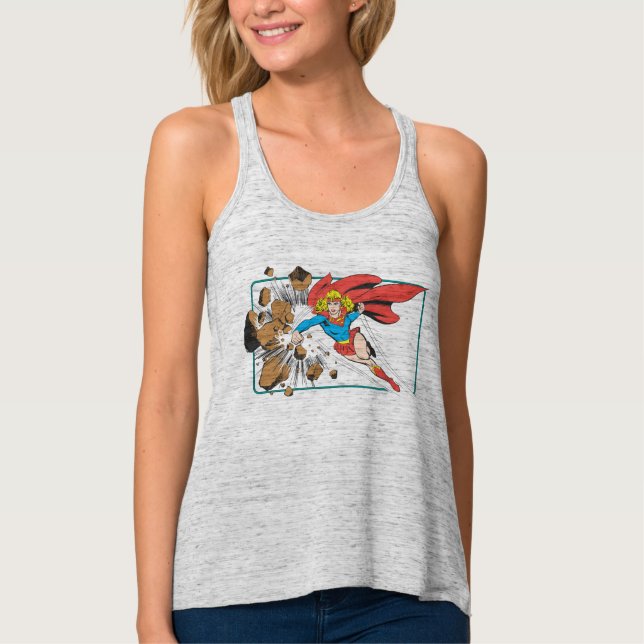 Supergirl Destroys Boulder Tank Top (Front)