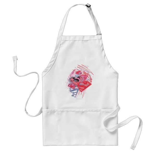 Supergirl Diamonds and Lips Adult Apron (Front)