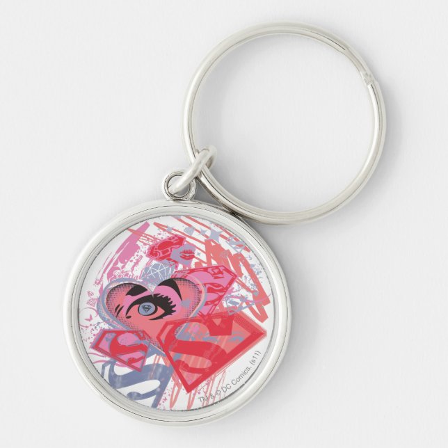 Supergirl Diamonds and Lips Keychain (Front)