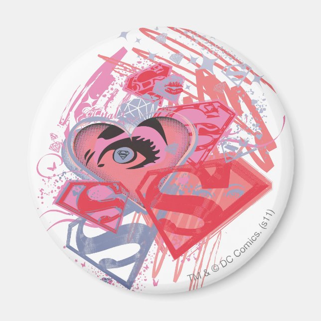 Supergirl Diamonds and Lips Magnet (Front)